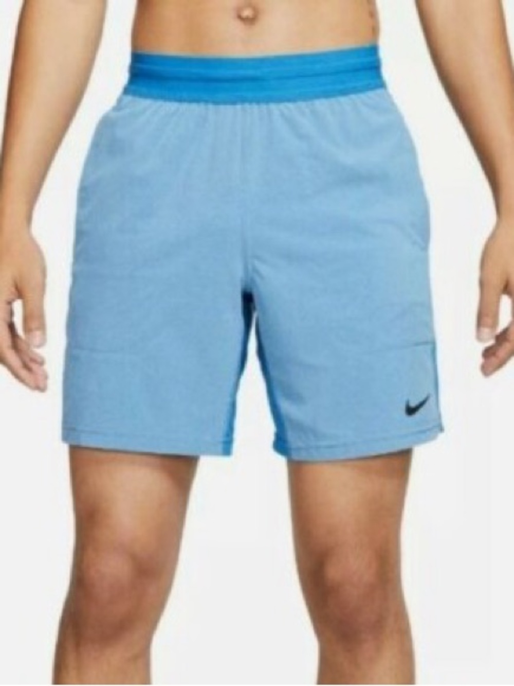 Mens Nike Yoga Sky Blue Shorts with Teal Waistband XL